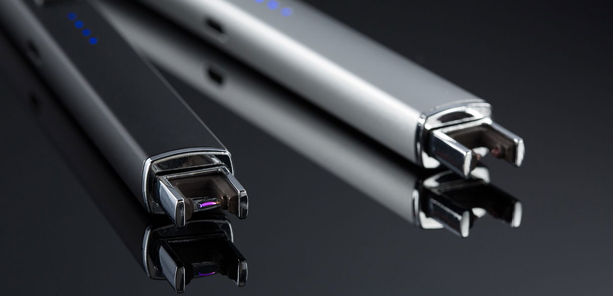 Electric Arc Stick Lighter REEVES-NEW CASTLE in black and silver Electric arc stick lighter promotional item in black and silver