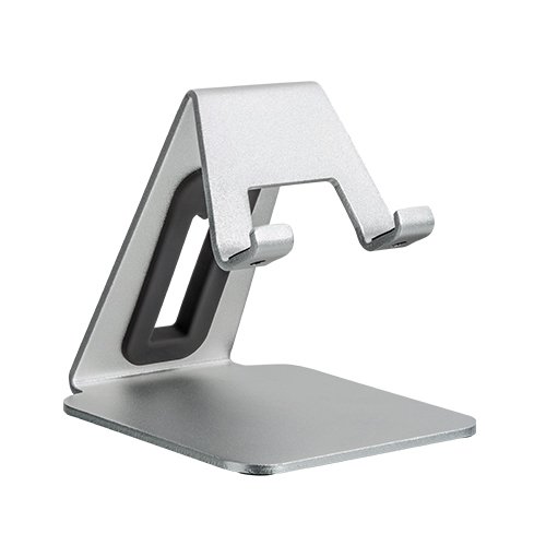 silver smartphone stand for the desk