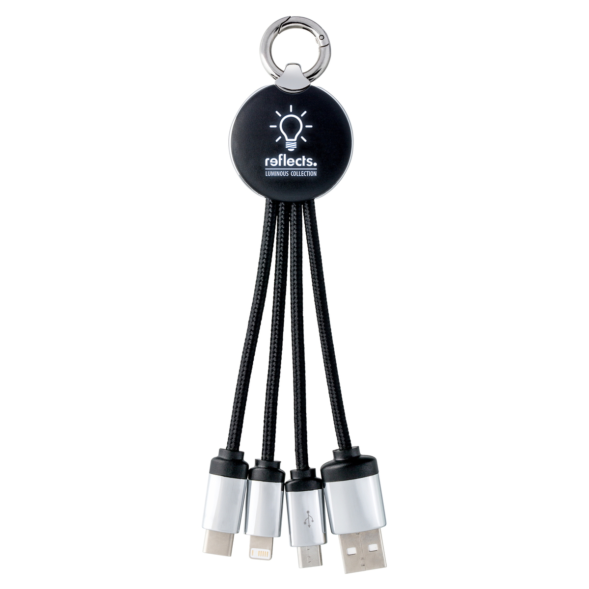 3-in-1 Charging Cable with Light REEVES-PUHALANI black / white 3-in-1 Charging Cable with Light REEVES-PUHALANI black / white