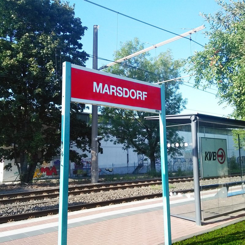 Railway stop sign cologne Marsdorf