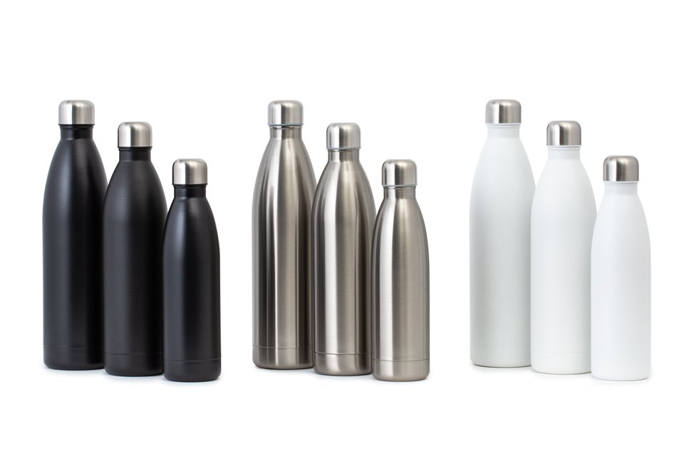 Nizza thermo bottles in three sizes and three colours