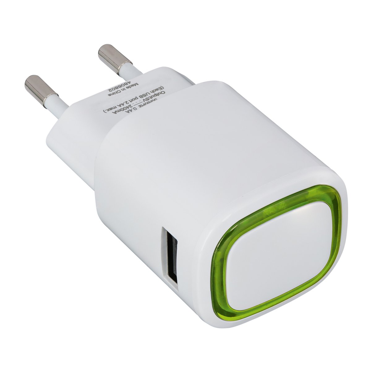 Adaptateur secteur pour appareils USB COLLECTION 500 vert clair