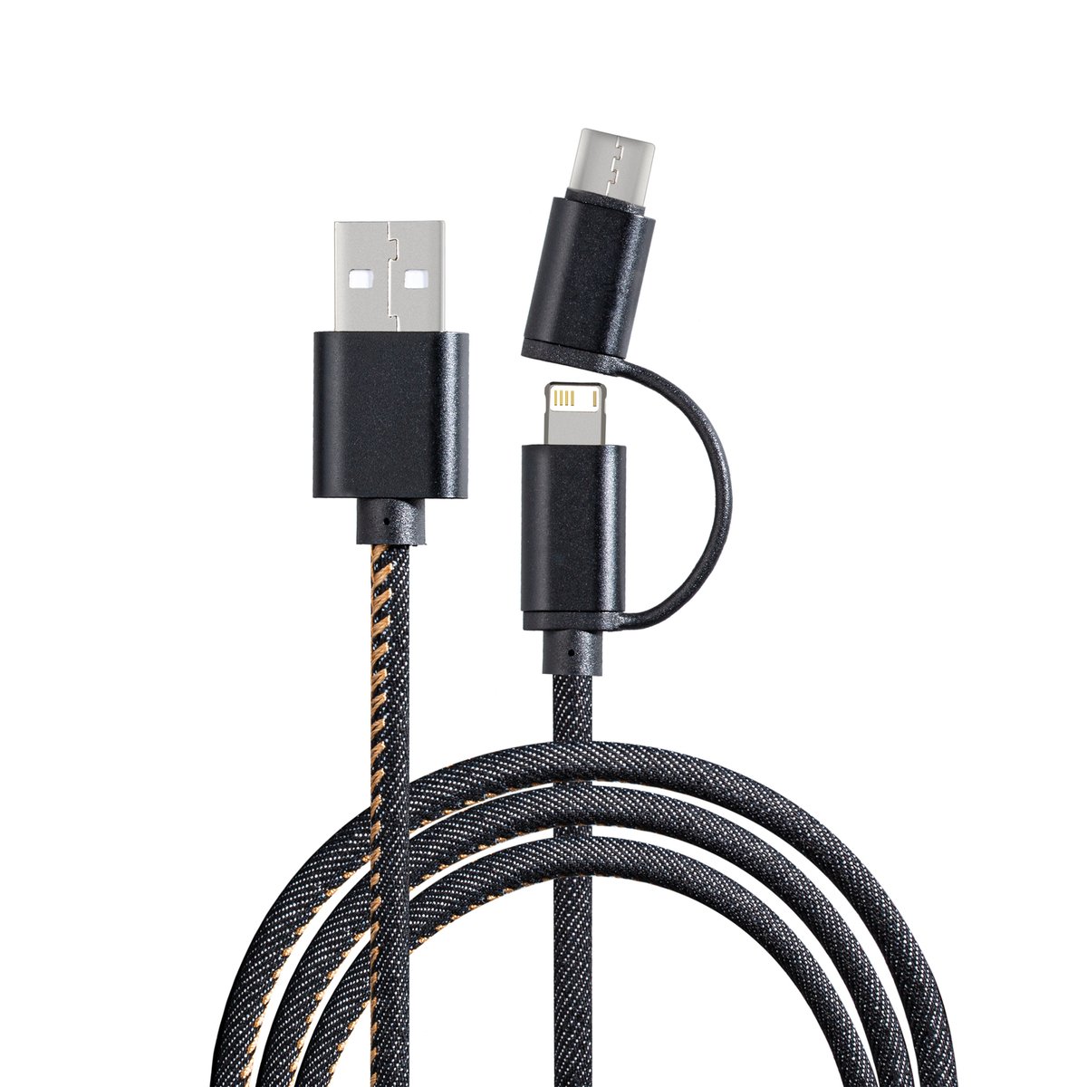 3-in-1 Charging Cable REEVES-DENIM black