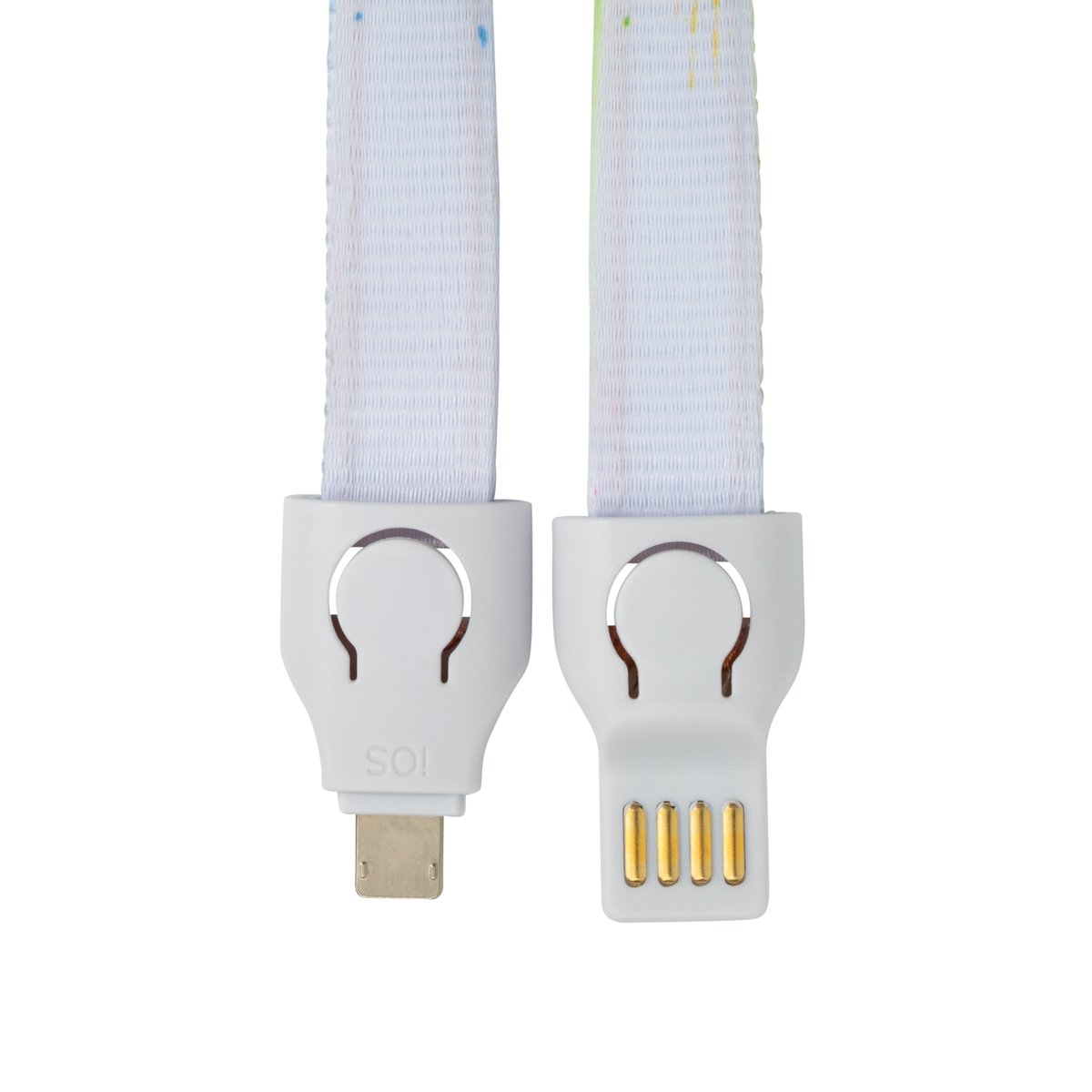 2 in 1 Cable de charge Lanyard Charging Cable / Micro+8pin / 90cm / SAFET