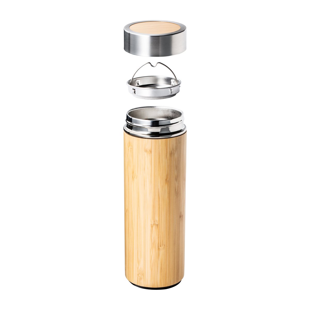 Isolierflasche aus Edelstahl und Bambus mit Teesieb RETUMBLER-ADAMUZ