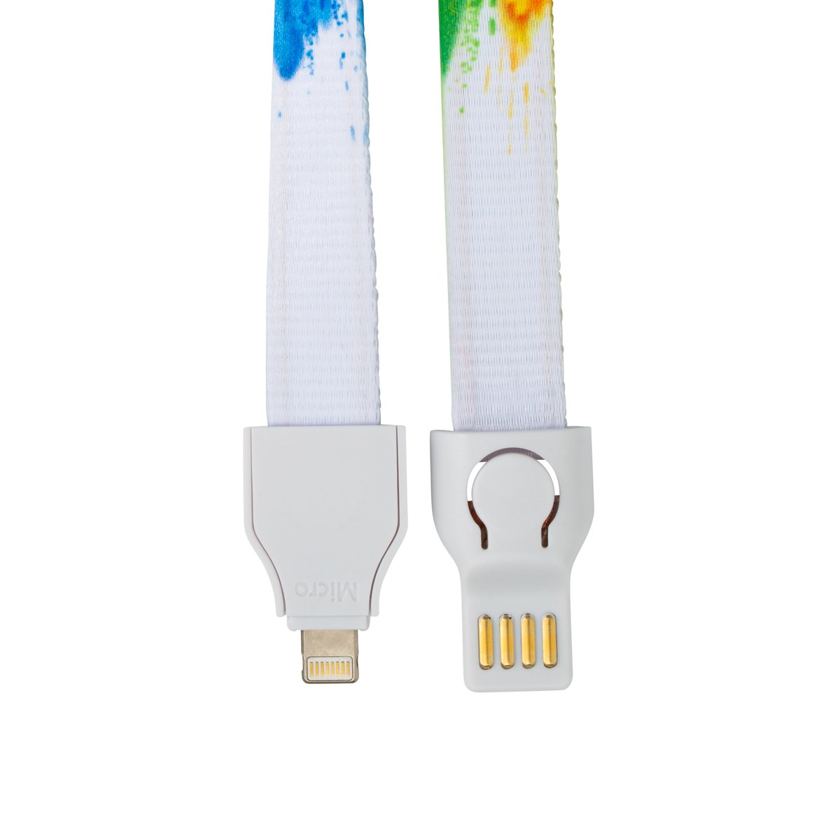 2-in-1 Charging Cable Lanyard Charging Cable / Micro+8pin / 90cm / SAFET