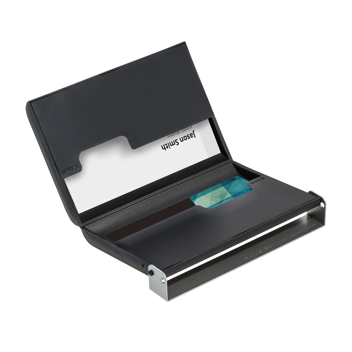 Credit and business card box REFLECTS-RESENDE silver