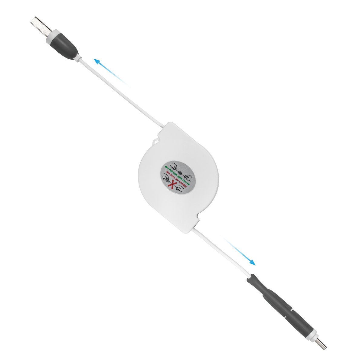 Câble de Chargement 3 en 1 Rétractable REEVES-SNAKE blanc