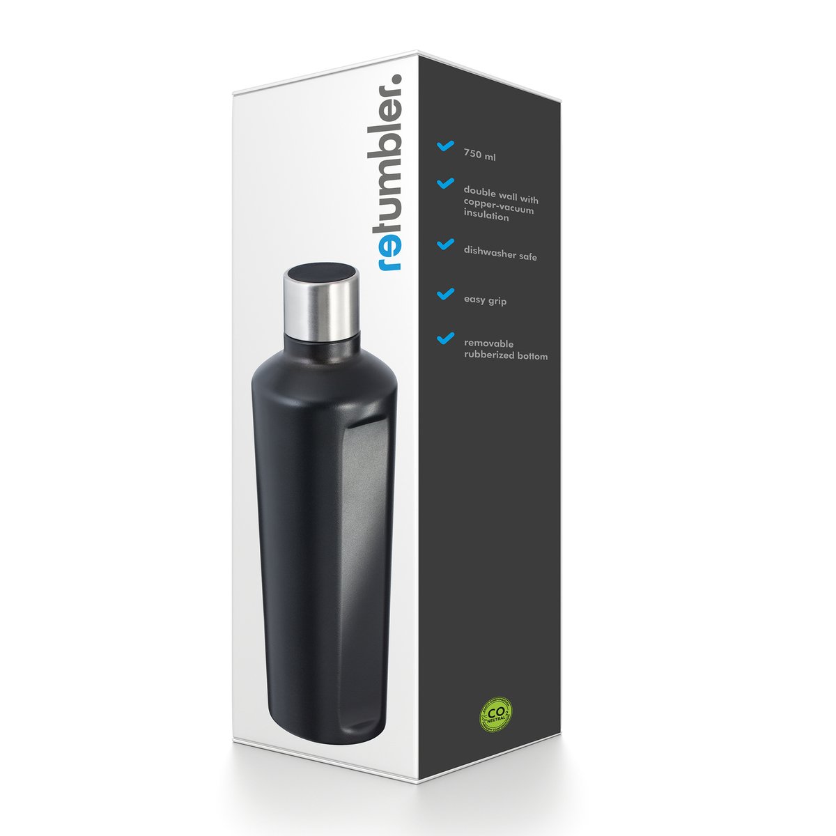Bouteille isotherme RETUMBLER-STEELONE noir