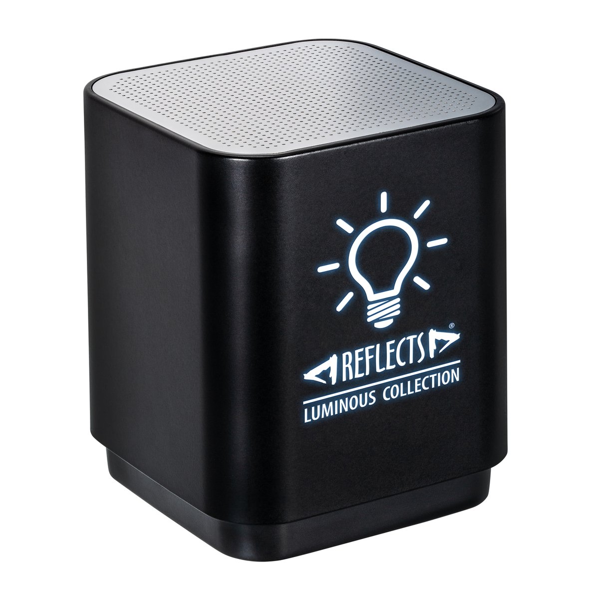 Bluetooth®-Lautsprecher mit Licht REFLECTS-GALAWAY incl. Laser engraving schwarz veredeltes Muster
