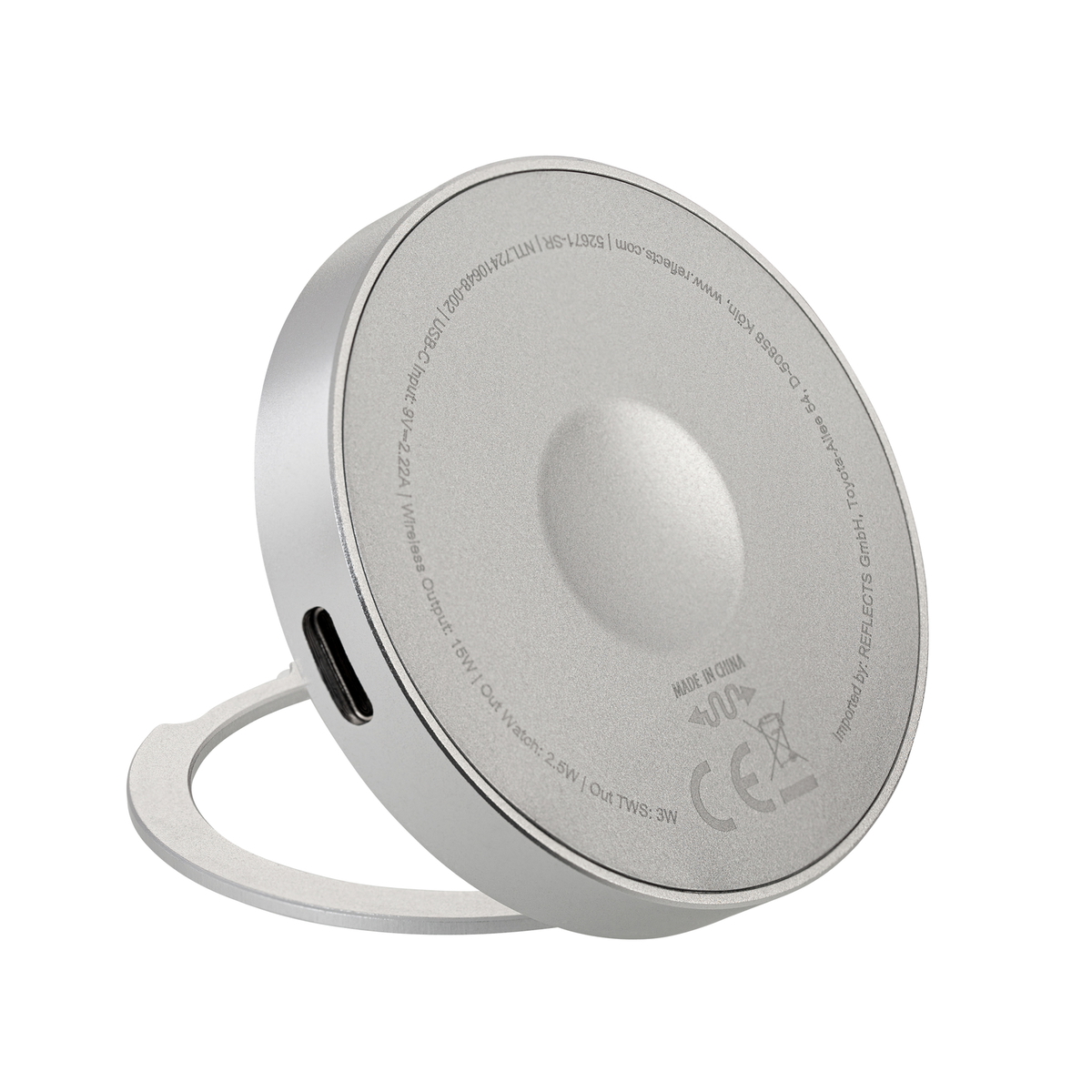 3-in-1 Magnetic wireless charger REEVES-QUIMO silver 15 Watt 3-in-1 Magnetic wireless charger REEVES-QUIMO silver 15 Watt
