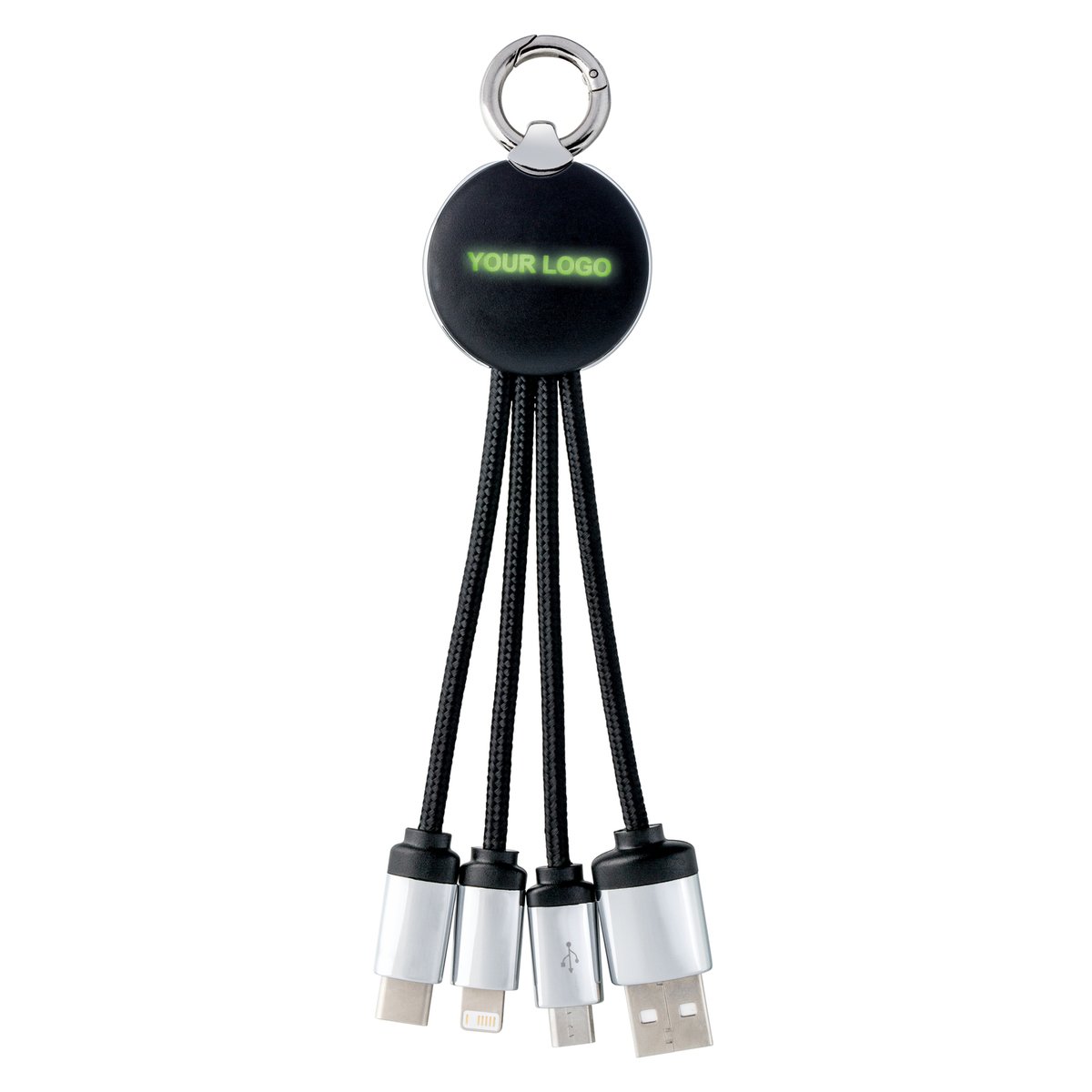 Câble de Charge 3 en 1 avec Lumière REEVES-PUHALANI noir/vert