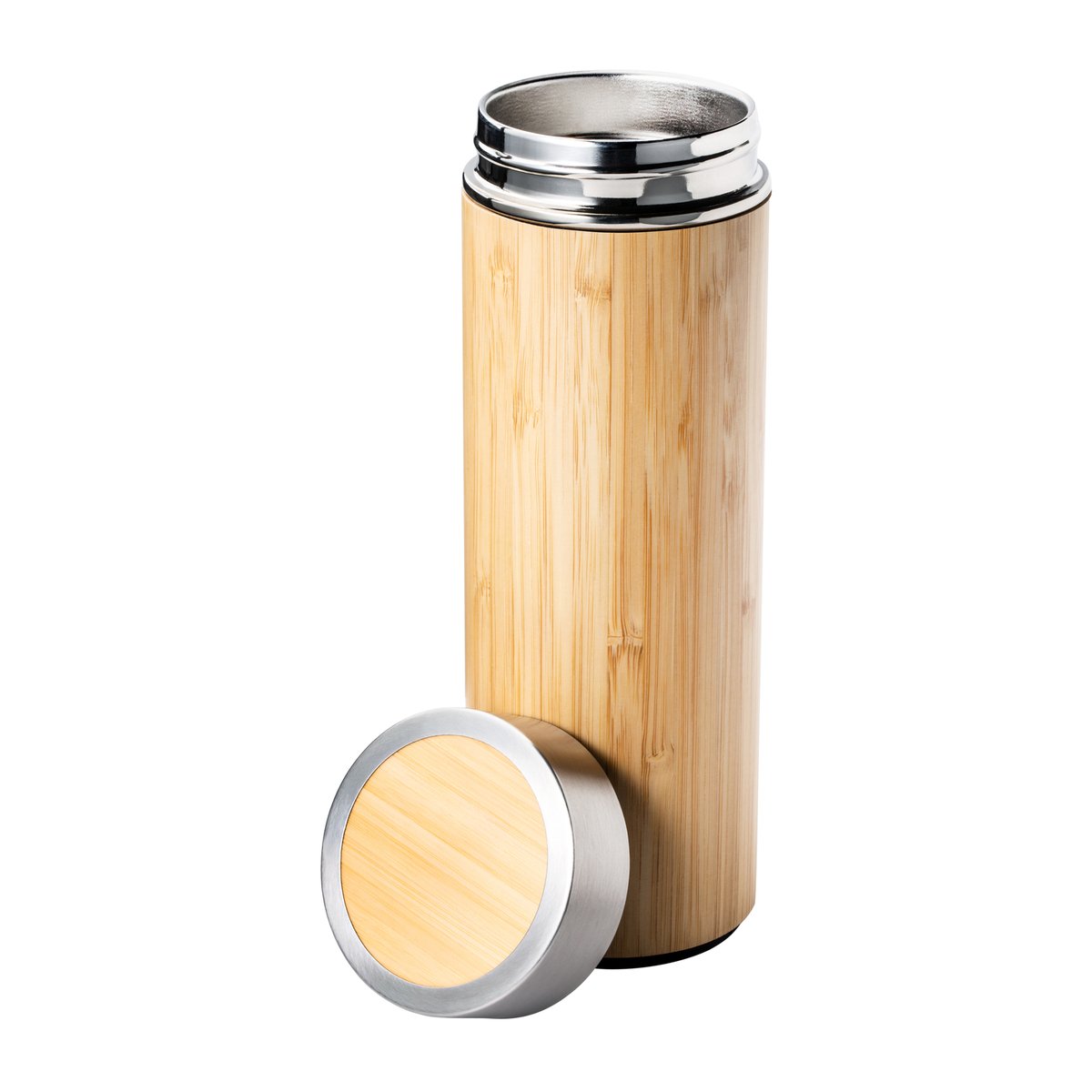 Insulated Flask with Stainless Steel and Bamboo with Tea Strainer RETUMBLER-ADAMUZ