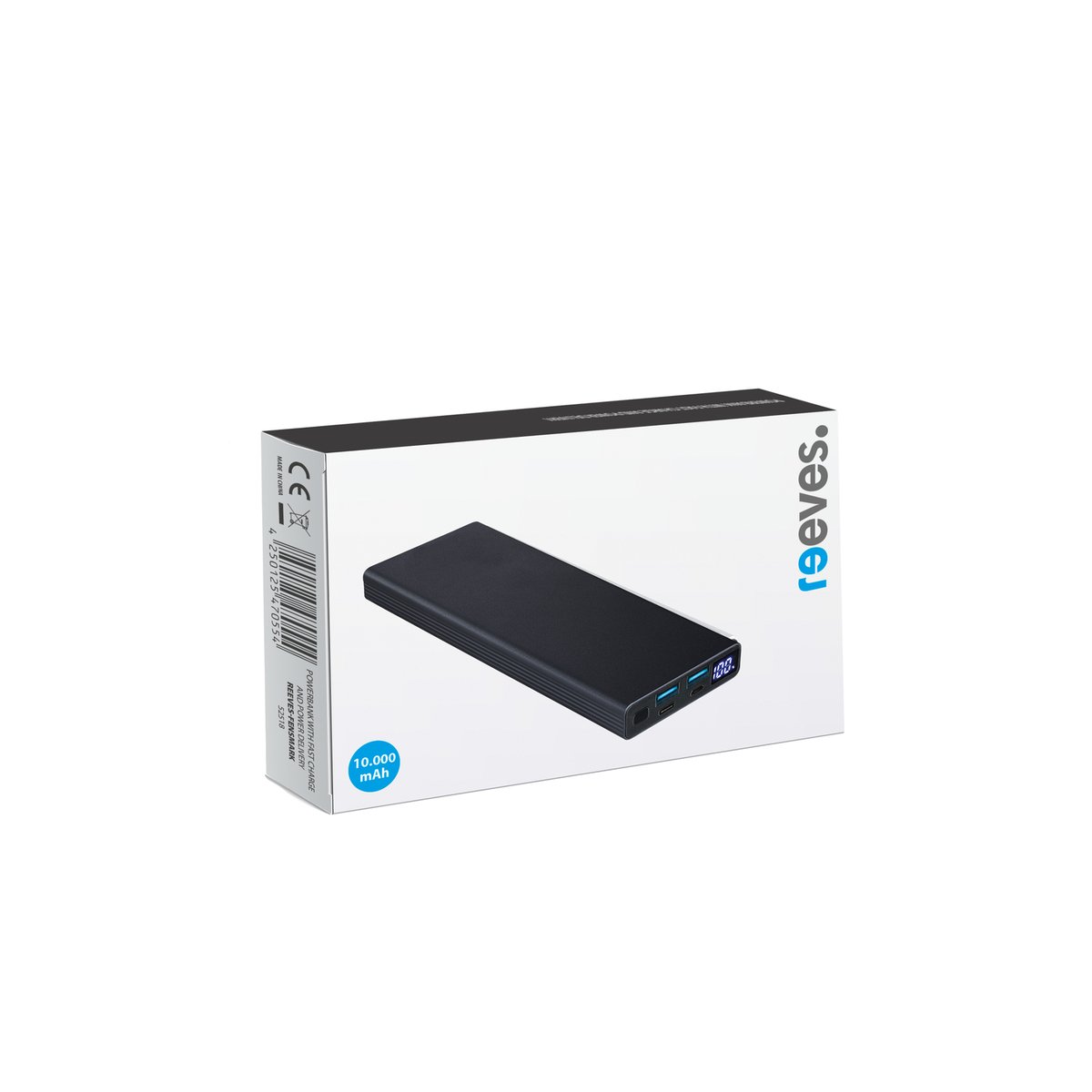 Powerbank with Fast Charge and Power Delivery REEVES-FENSMARK dark grey 10000 mAh