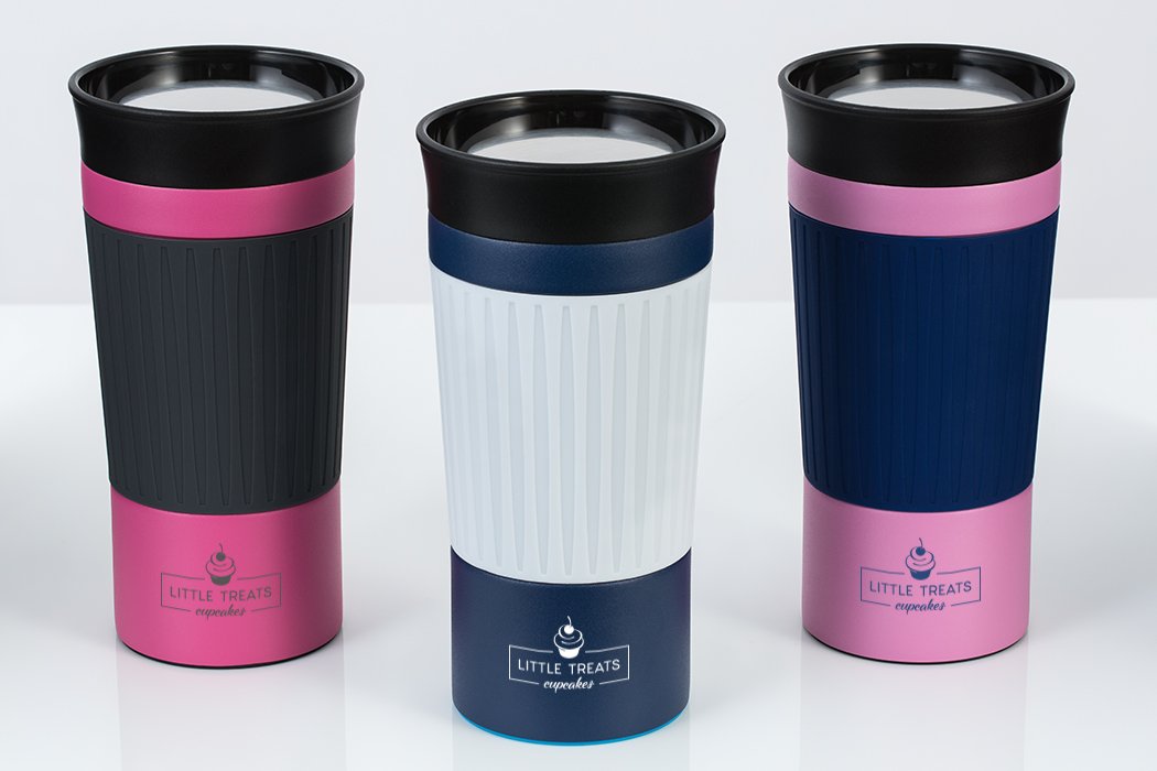 Modèles spéciaux de mugs isothermes RETUMBLER-myKingston, par exemple couleur spéciale rose ou bleue.