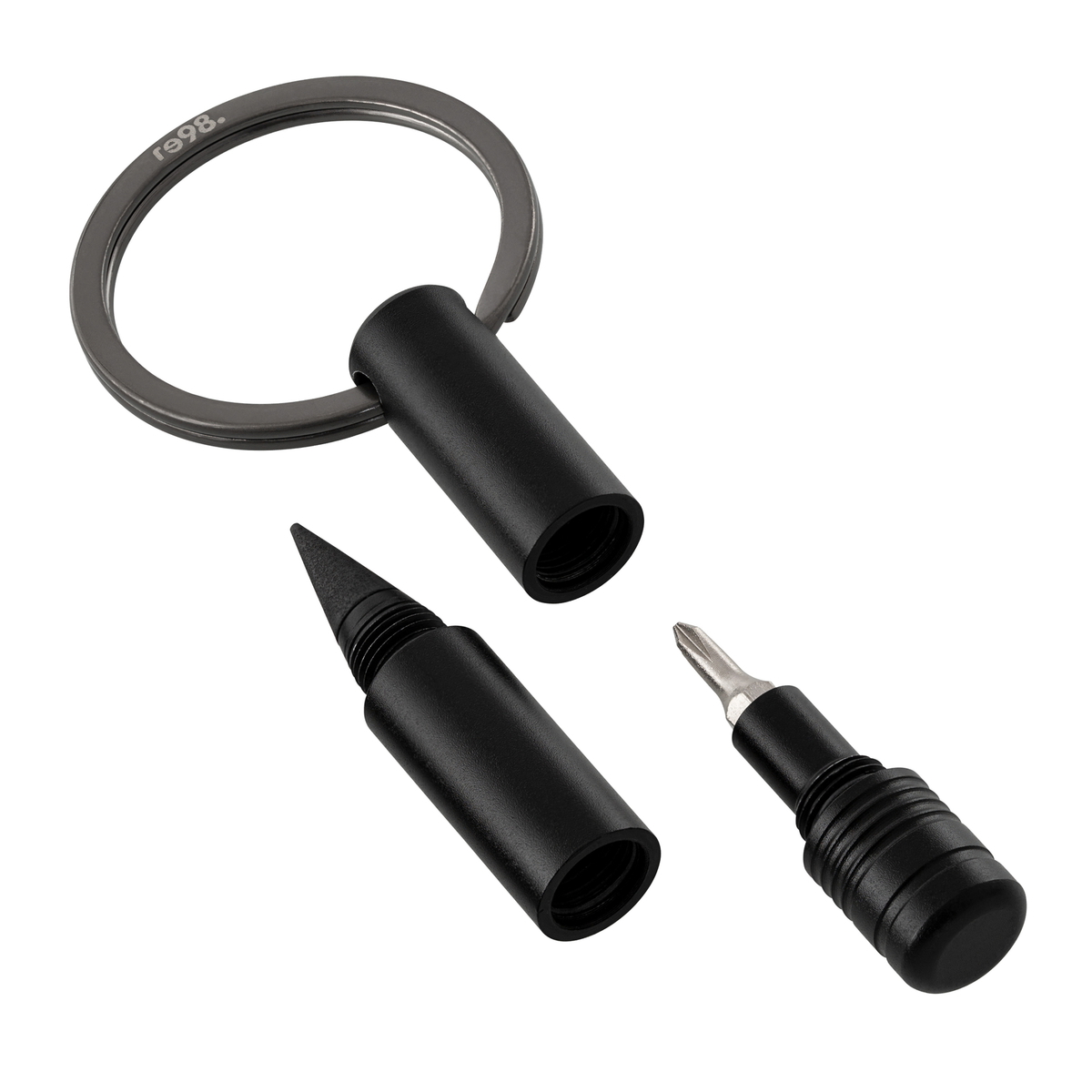 Key ring with endless pen and screwdriver RE98-PORTO TOOL black Key ring with endless pen and screwdriver RE98-PORTO TOOL black