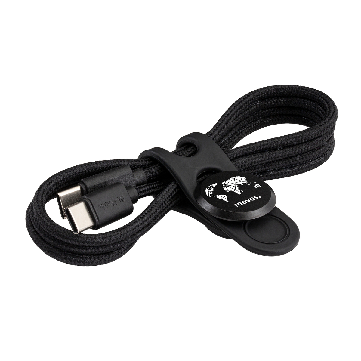 USB-C Cable with Cable Tie REEVES-CONVERTICS TIE "reeves" black branded sample USB-C Cable with Cable Tie REEVES-CONVERTICS TIE "reeves" black branded sample