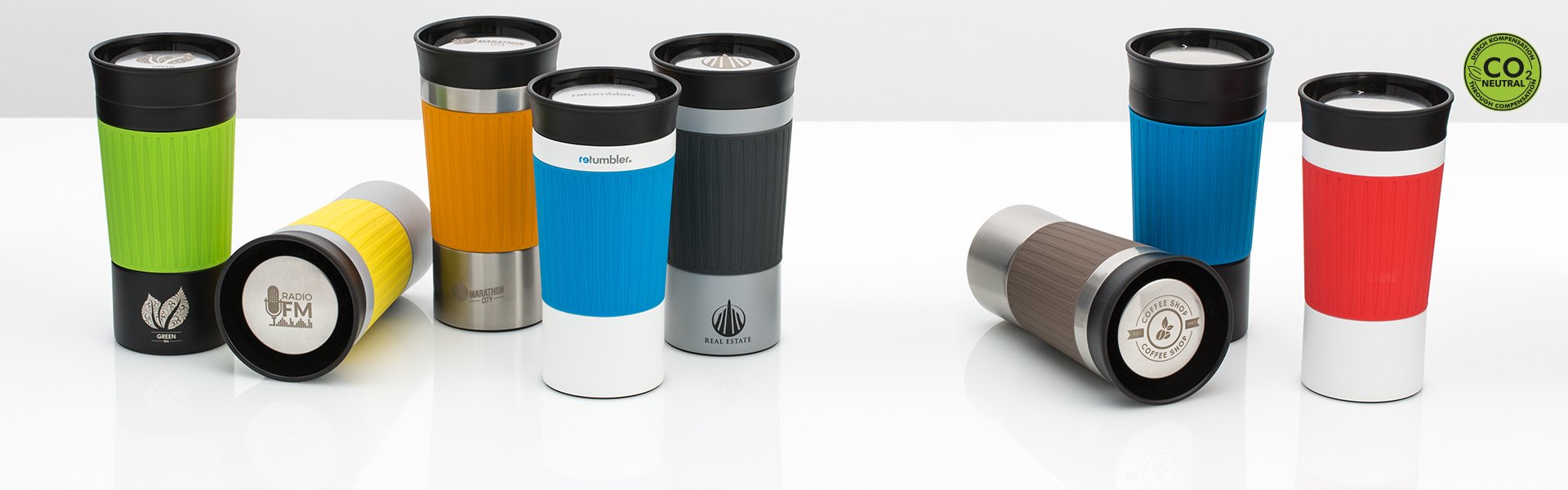 Divers mugs thermo myKingston avec couvercle à 360 degrés