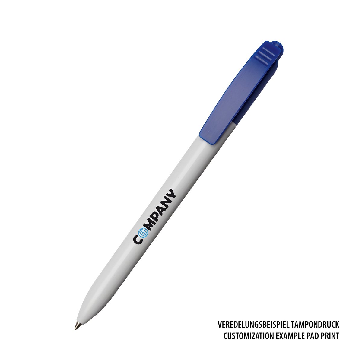 Kugelschreiber CLIC CLAC-BAKERSFIELD weiß/blau