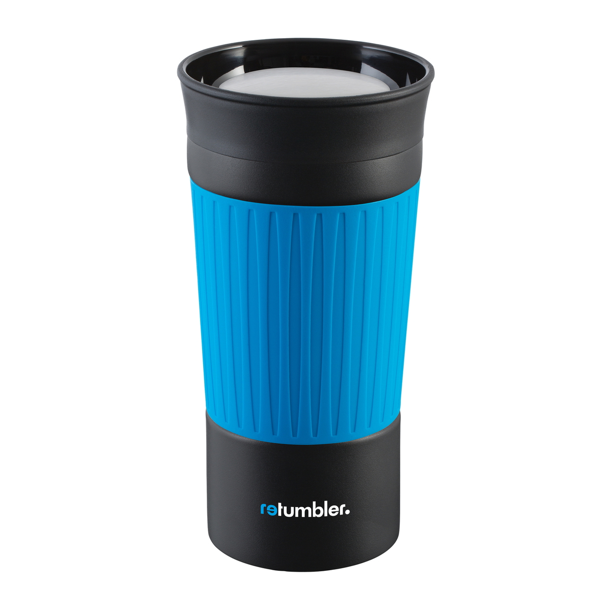 Thermobecher RETUMBLER-myKINGSTON "RETUMBLER" schwarz / blau veredeltes Muster Thermobecher RETUMBLER-myKINGSTON "RETUMBLER" schwarz / blau veredeltes Muster
