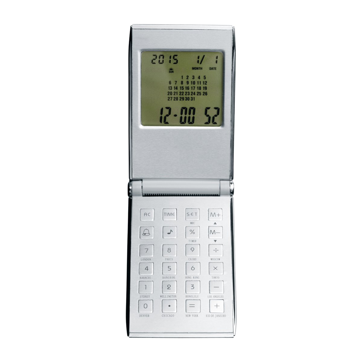 Calculator with world time clock REFLECTS-PRATO