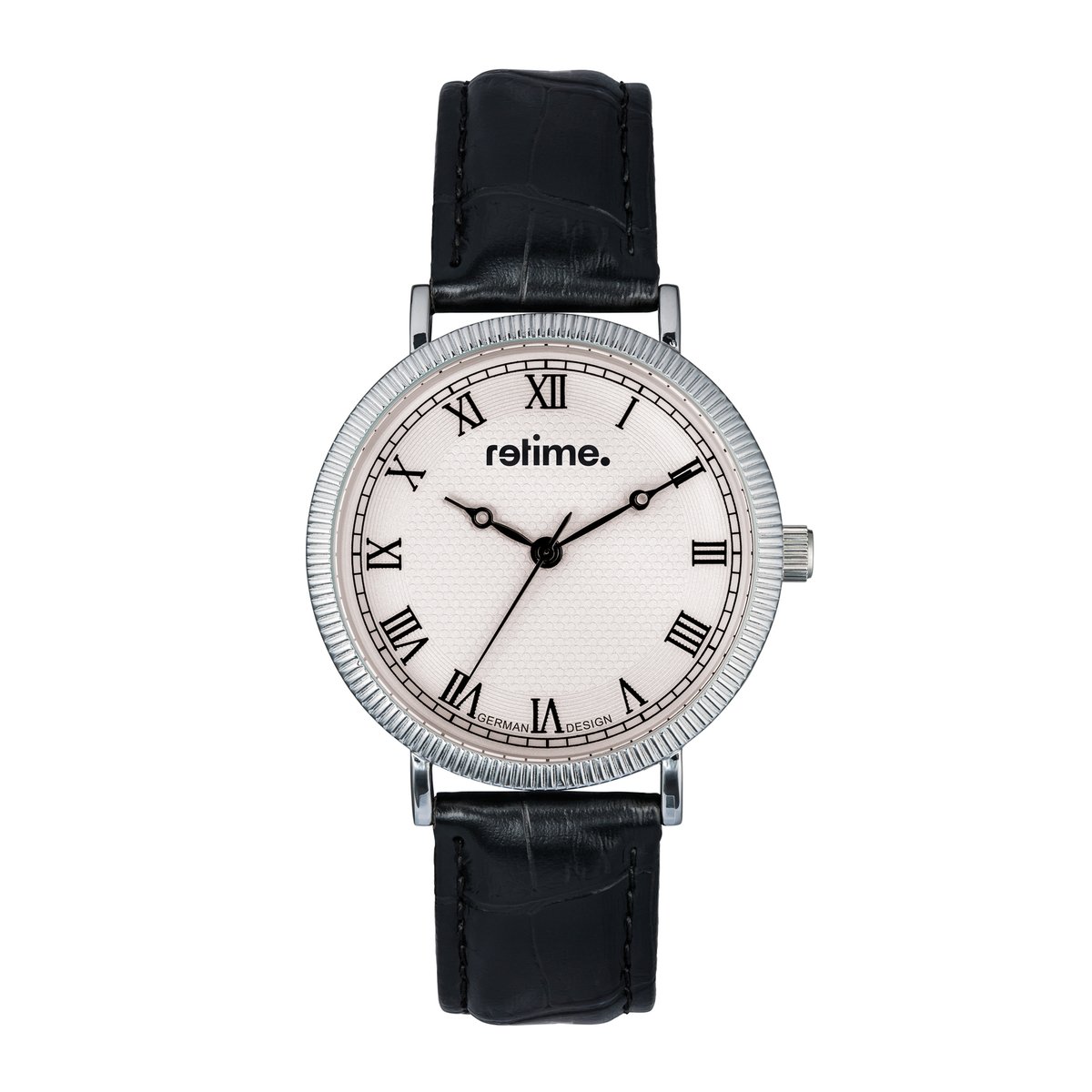 Armbanduhr RETIME-CLASSIC 630-5 silber/schwarz 42mm