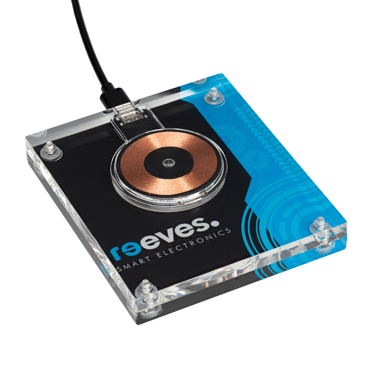 Wireless Charger REEVES-GINGCAST "Reeves" 15 Watt branded sample Wireless Charger REEVES-GINGCAST "Reeves" 15 Watt branded sample