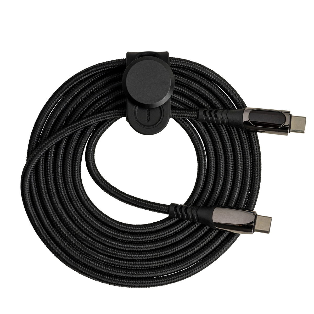 USB-C Cable with Display and Cable Tie REEVES-CONVERTICS DIGITAL black 100 Watt USB-C Cable with Display and Cable Tie REEVES-CONVERTICS DIGITAL black 100 Watt